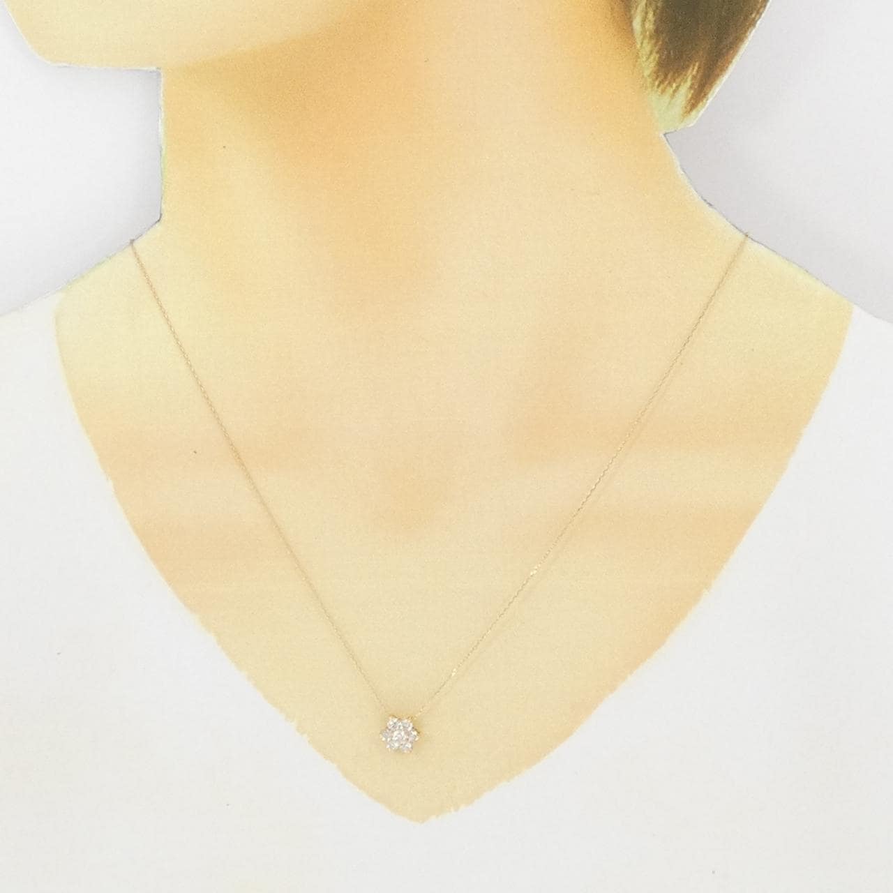 K18YG フラワー ダイヤモンド ネックレス 0.50CT