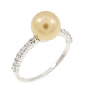 K18WG 白蝶パール リング 6.7mm