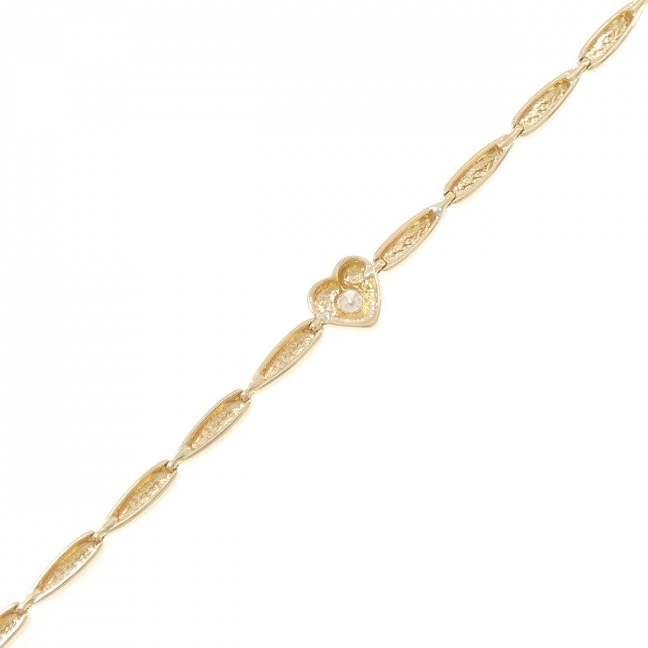 K18YG ハート ダイヤモンド ブレスレット 0.06CT