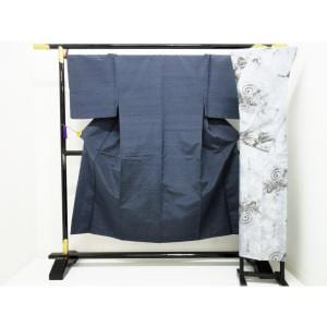 男物　紬織　きもの・長襦袢　２点セット