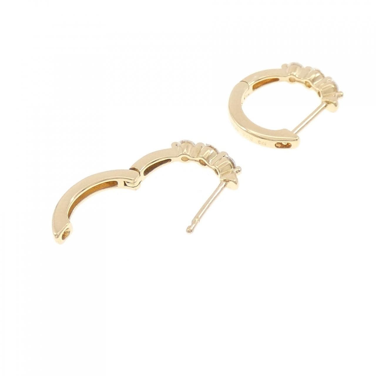 K18YG Three Stone Diamond Earrings 0.28CT