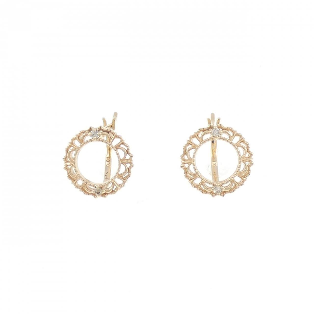 アガット ダイヤモンド ピアス 0.02CT
