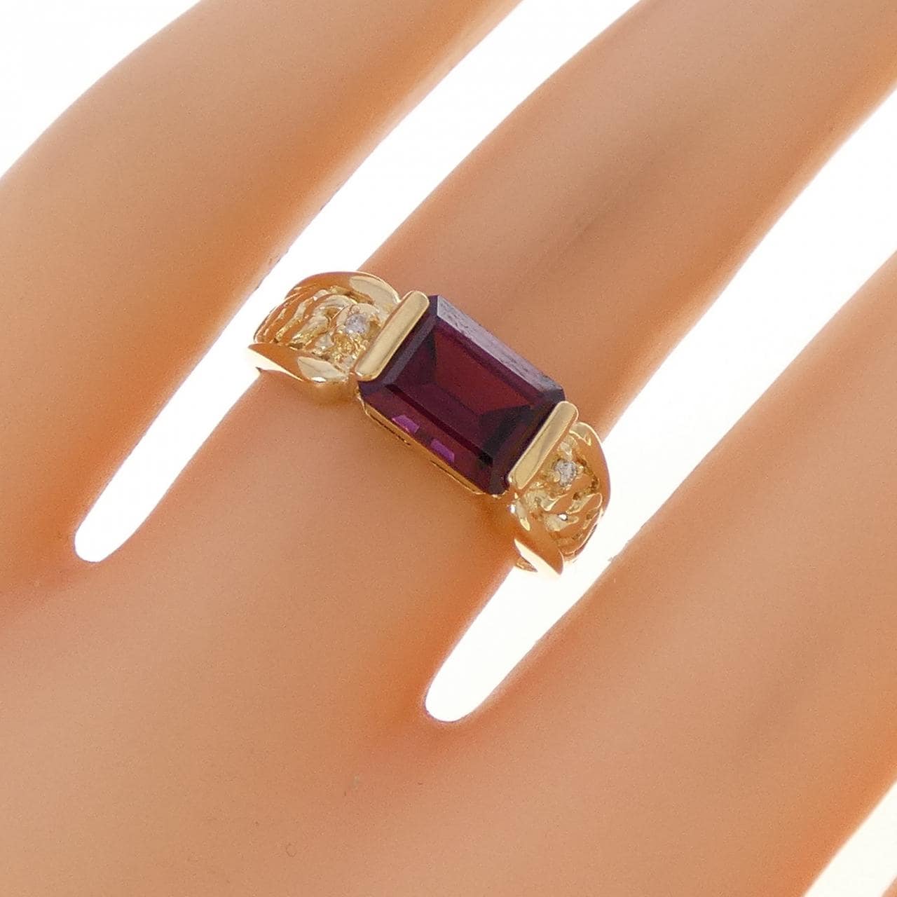 K18YG ガーネット リング 1.50CT