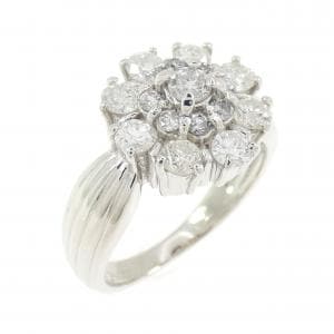 PT900 フラワー ダイヤモンド リング 1.02CT