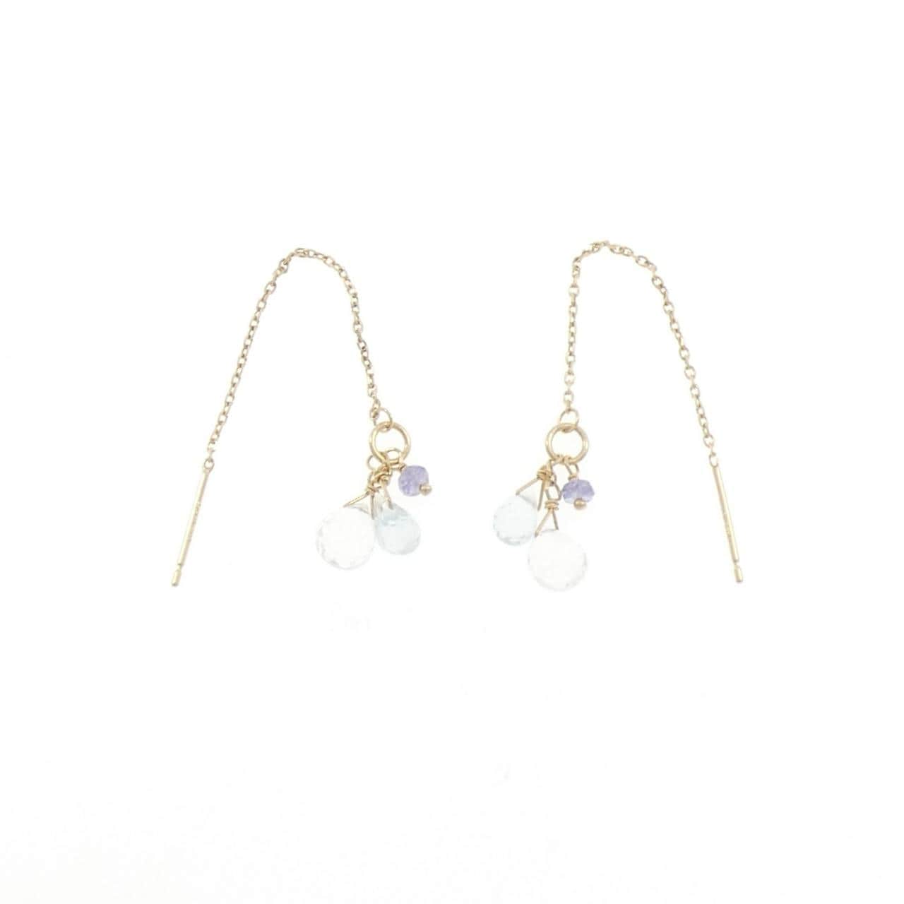 アガット カラーストーン ピアス