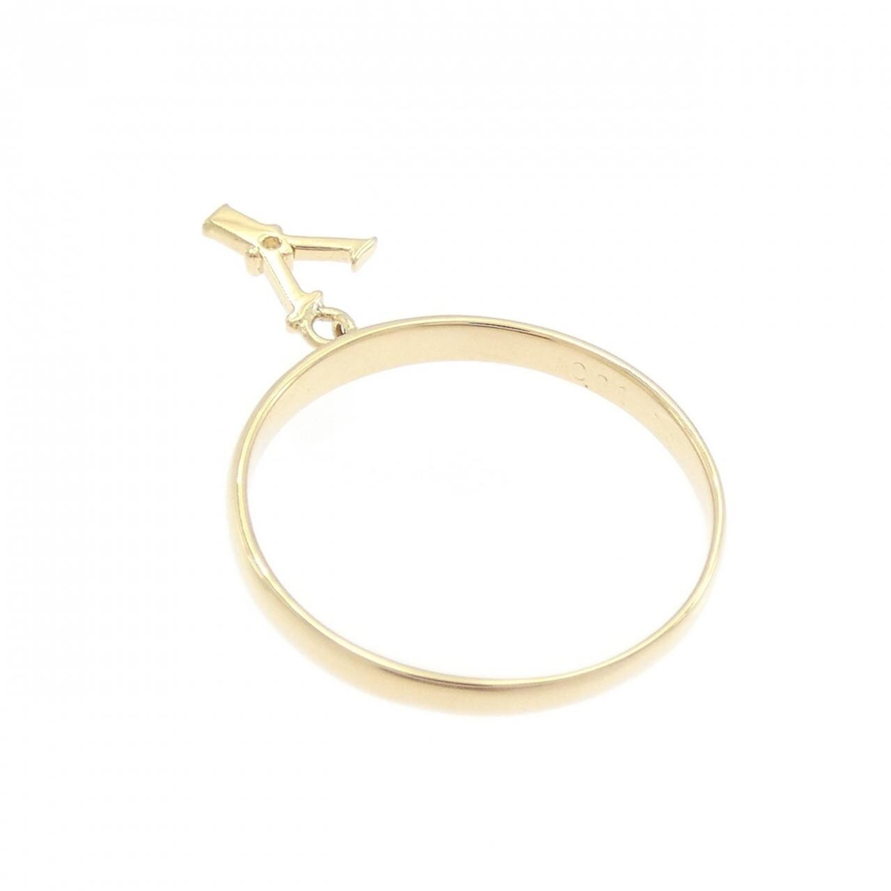 K18YG イニシャルY ダイヤモンド リング 0.01CT