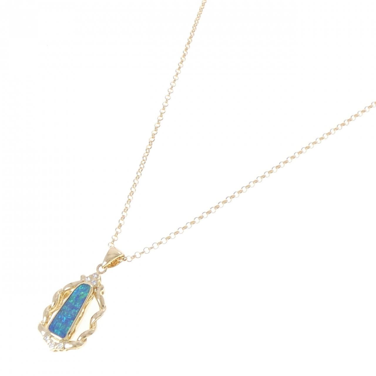 K18YG ボルダーオパール ネックレス 2.68CT