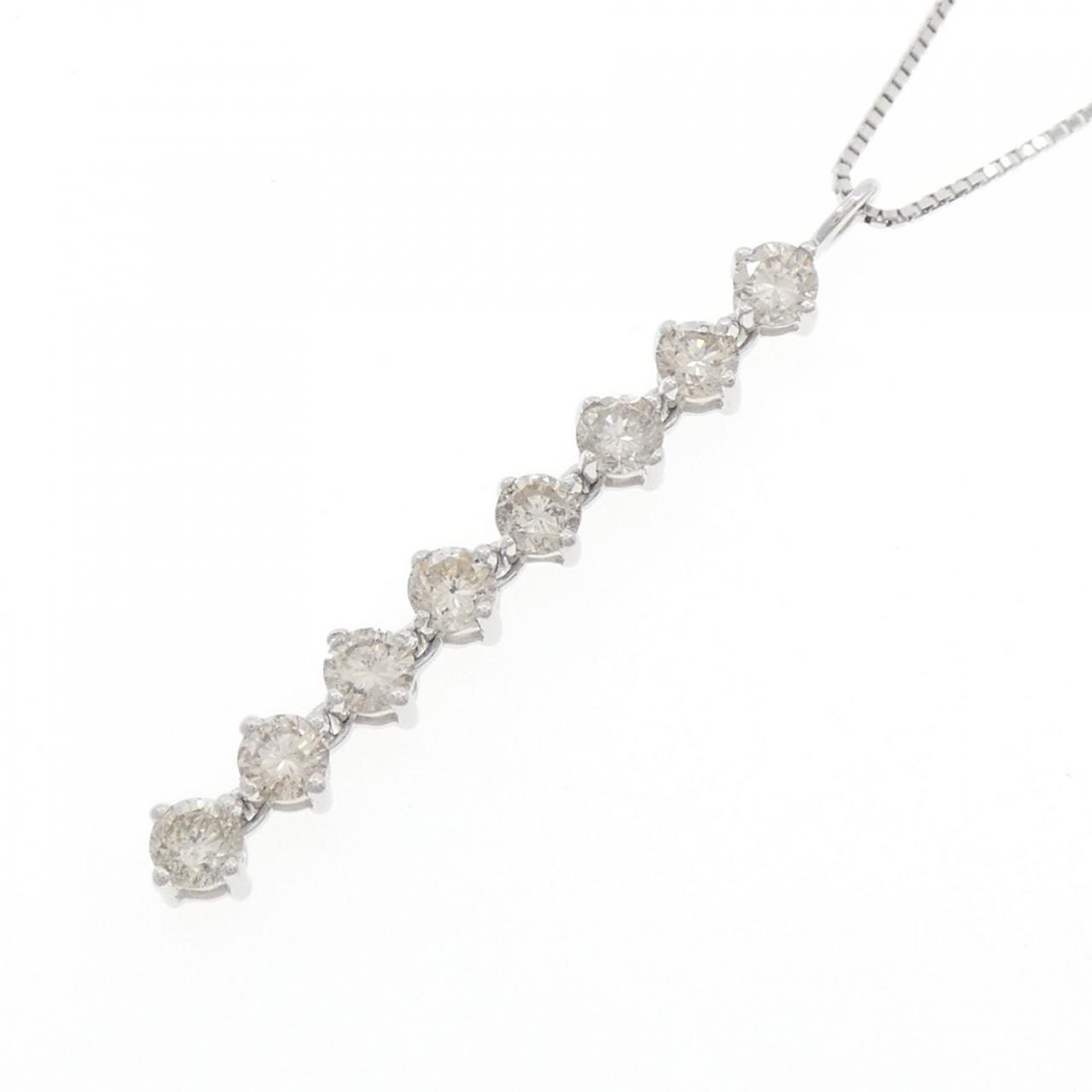 K18WG ダイヤモンド ネックレス 1.00CT