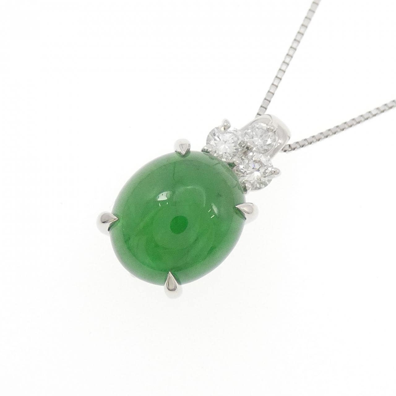 PT900/PT850 ヒスイ ネックレス 5.24CT