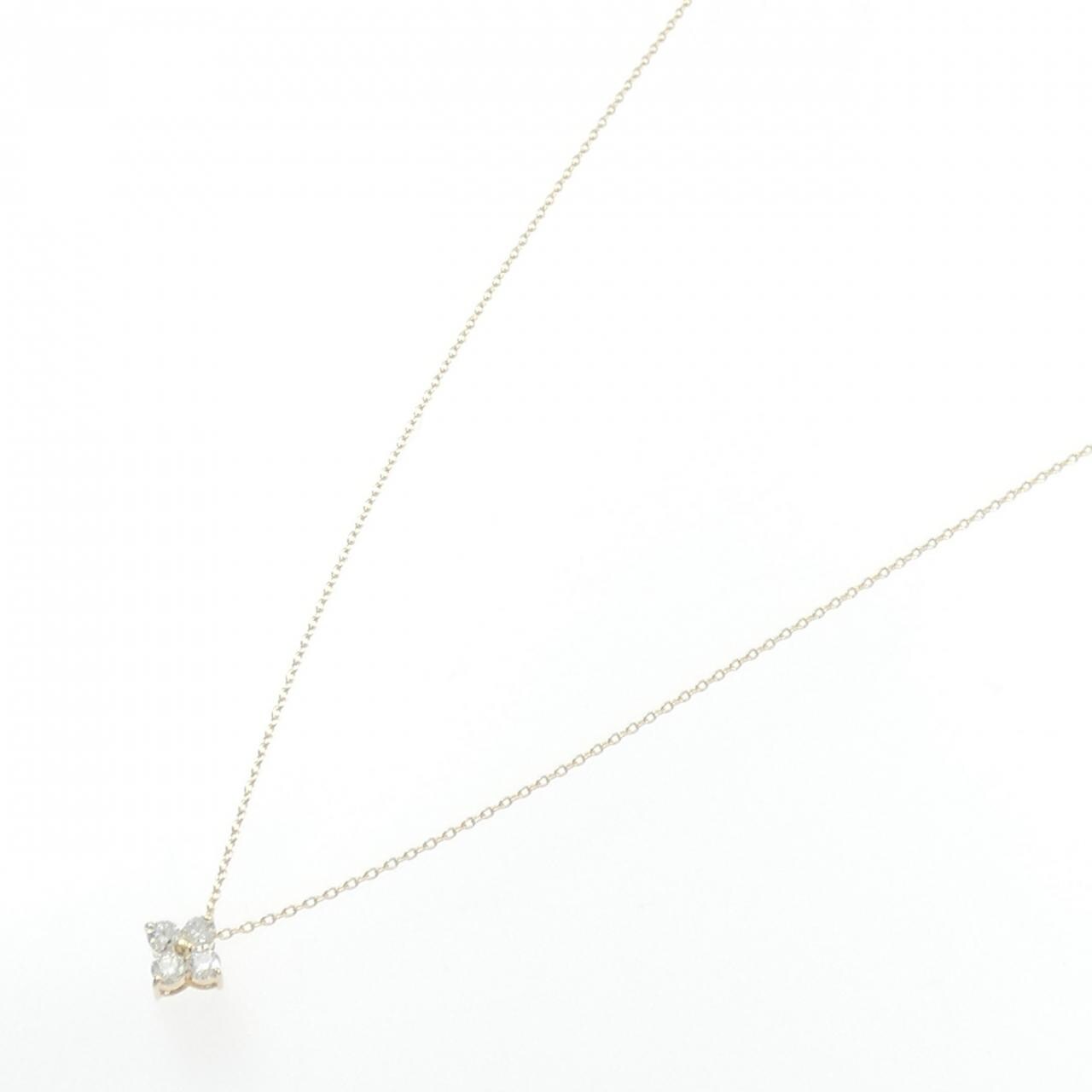 【リメイク】K10YG フラワー ダイヤモンド ネックレス 0.20CT