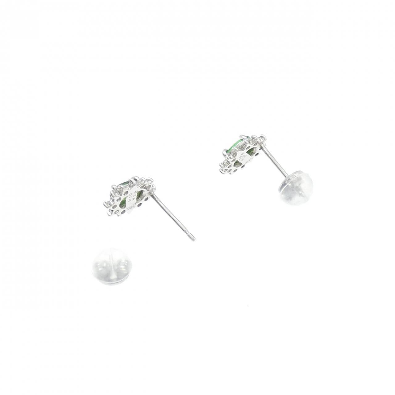 PT900 グリーンガーネット ピアス 0.56CT