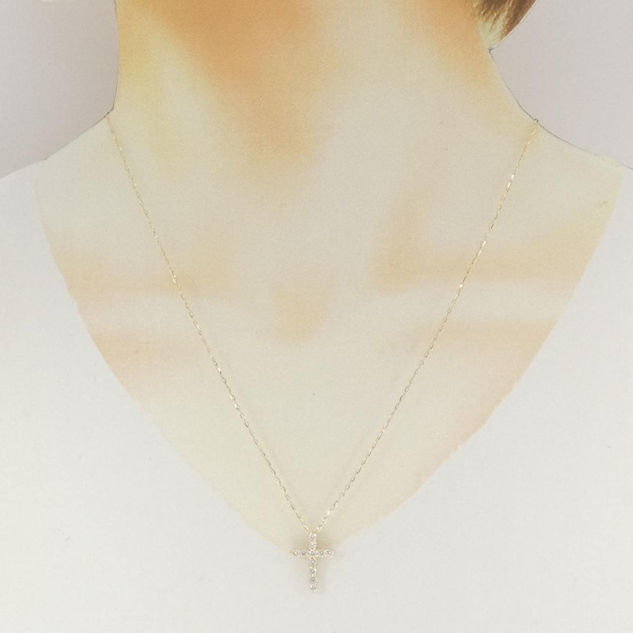 K18YG クロス ダイヤモンド ネックレス 0.50CT