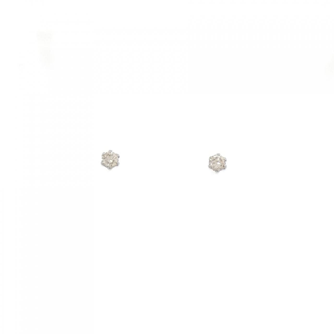 PT900 ソリティア ダイヤモンド ピアス 0.10CT