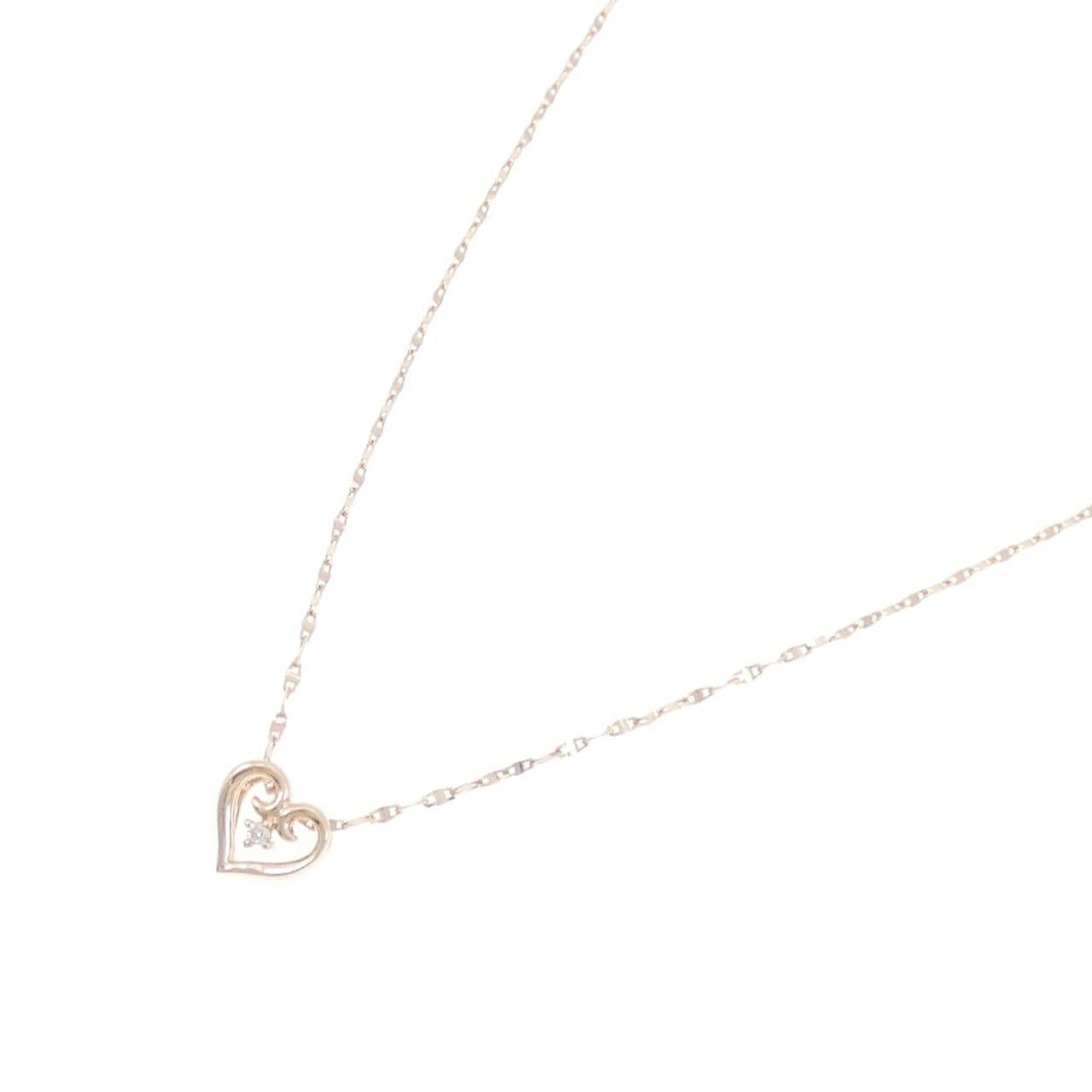 K10PG ハート ダイヤモンド ネックレス 0.01CT