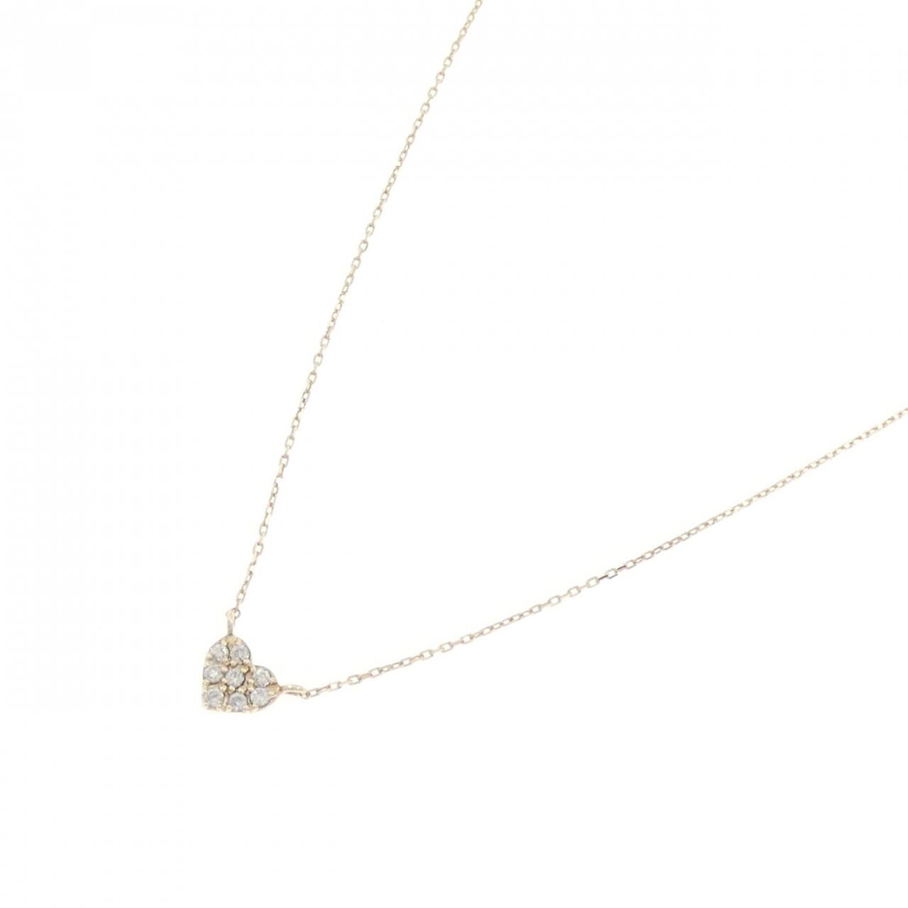 K10YG ハート ダイヤモンド ネックレス 0.08CT