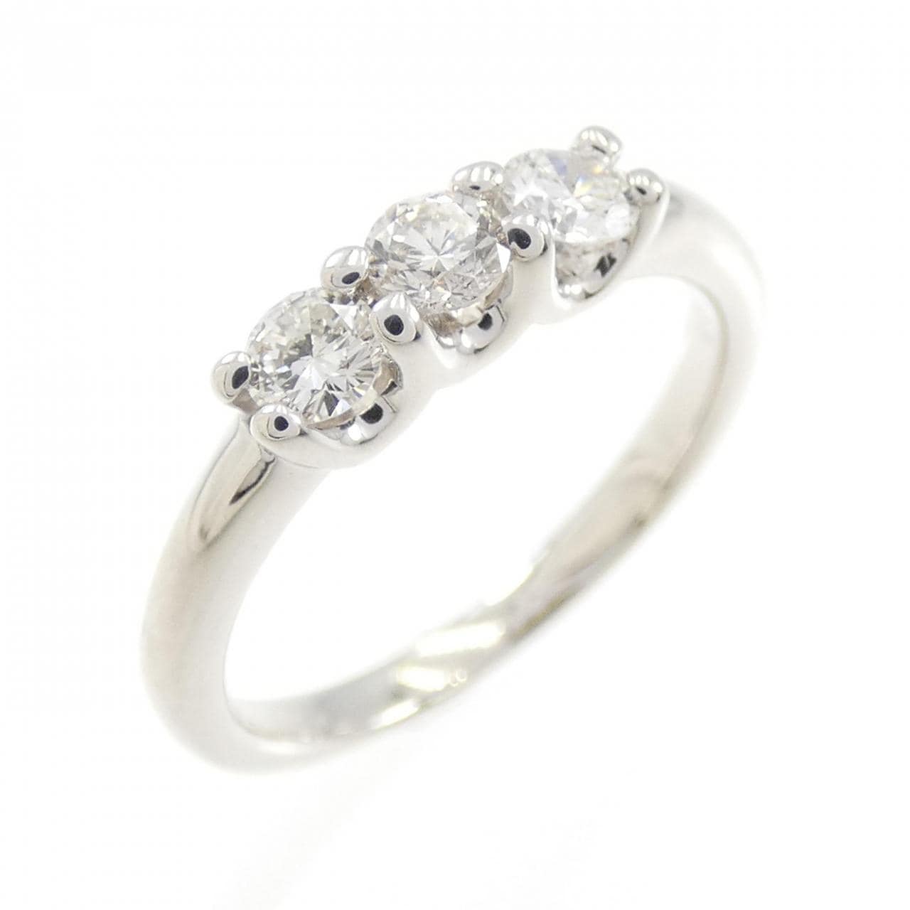 K18WG スリーストーン ダイヤモンド リング 0.30CT