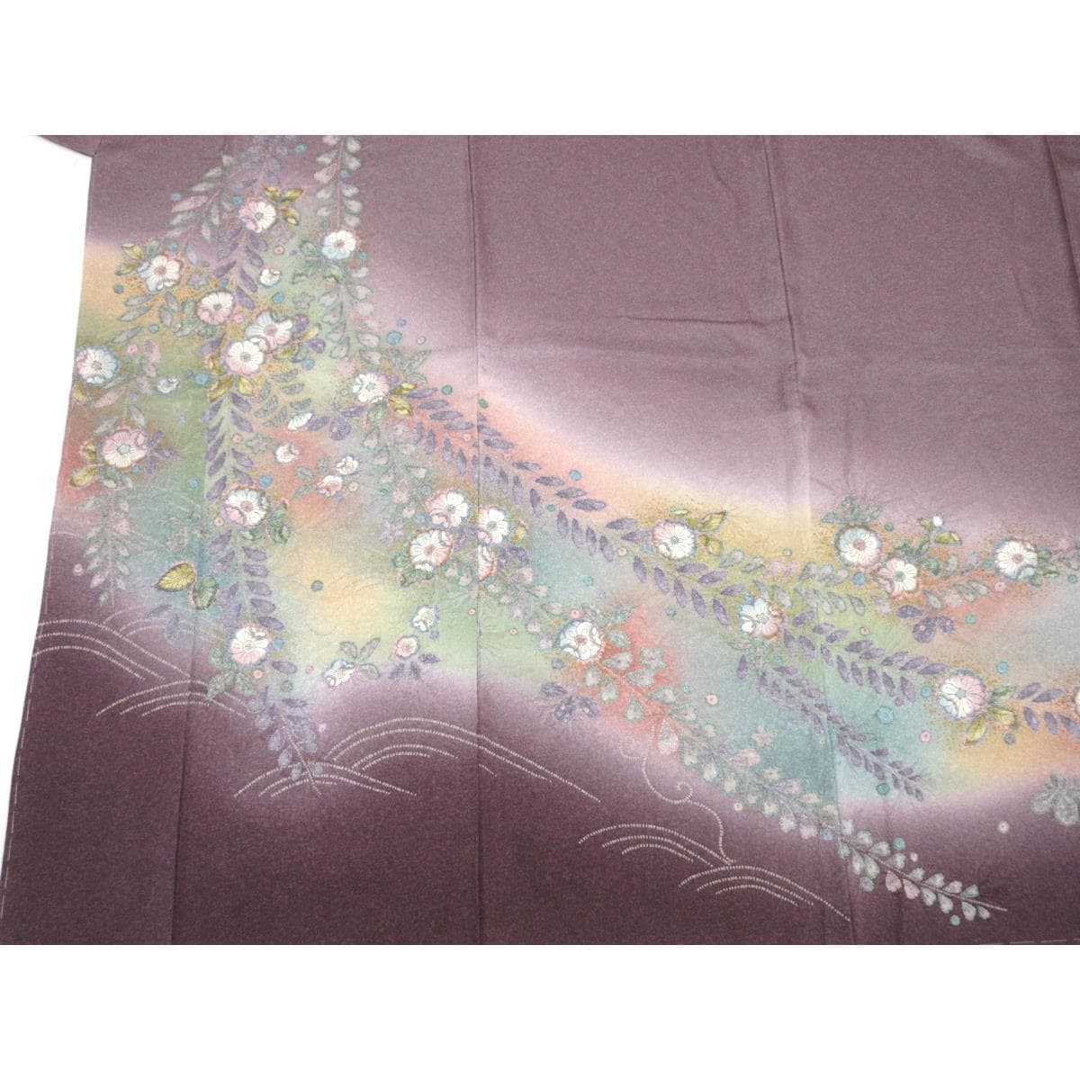 【未使用品】友禅金边和渐变染色和服，宽L码