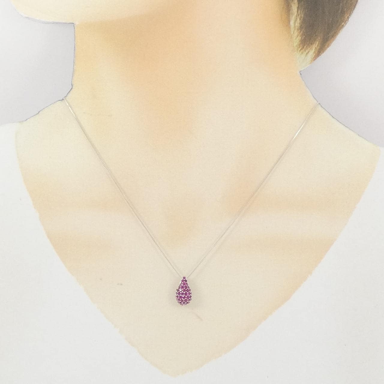 K18WG ルビー ネックレス 0.80CT