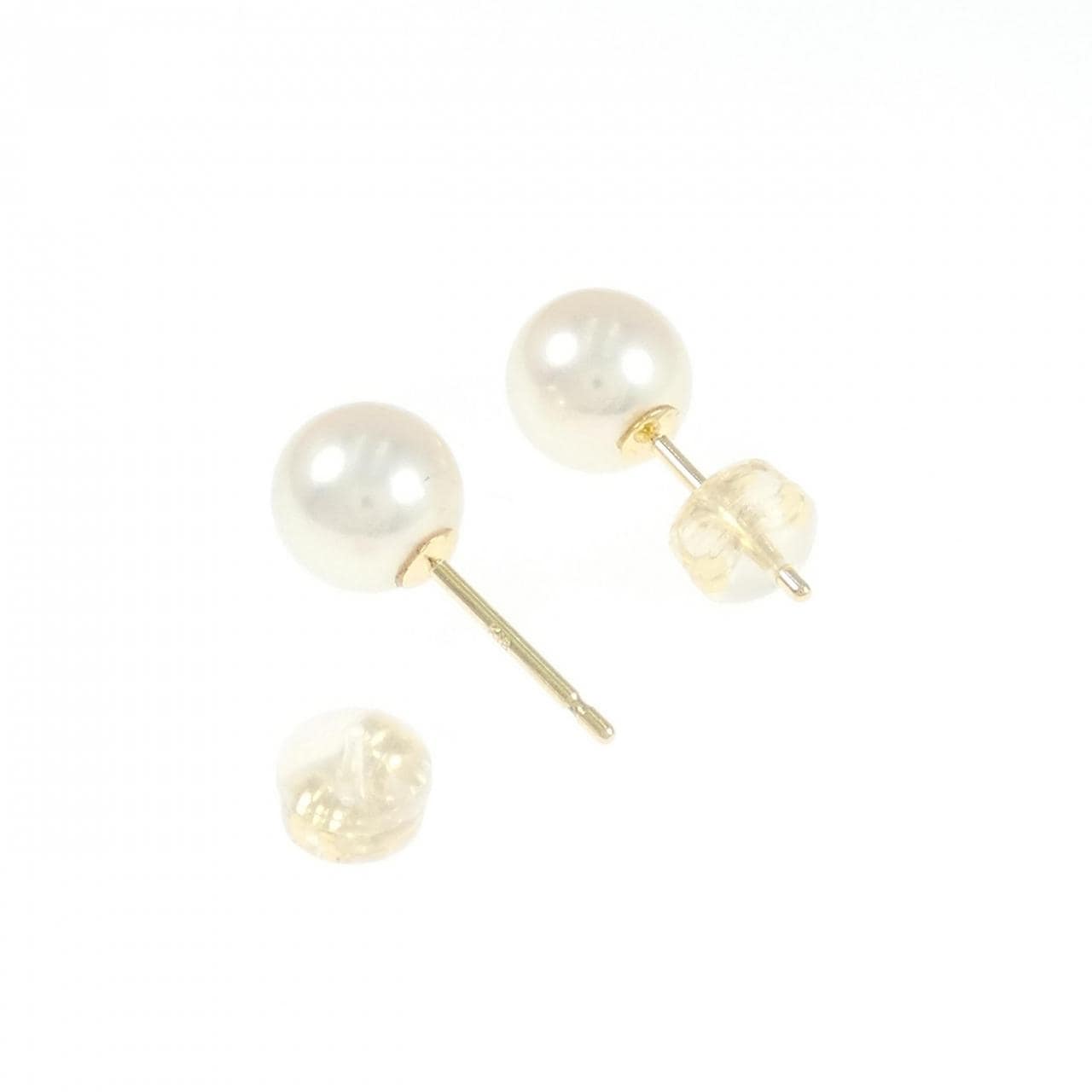 K18YG Akoya珍珠耳环 7.6 毫米