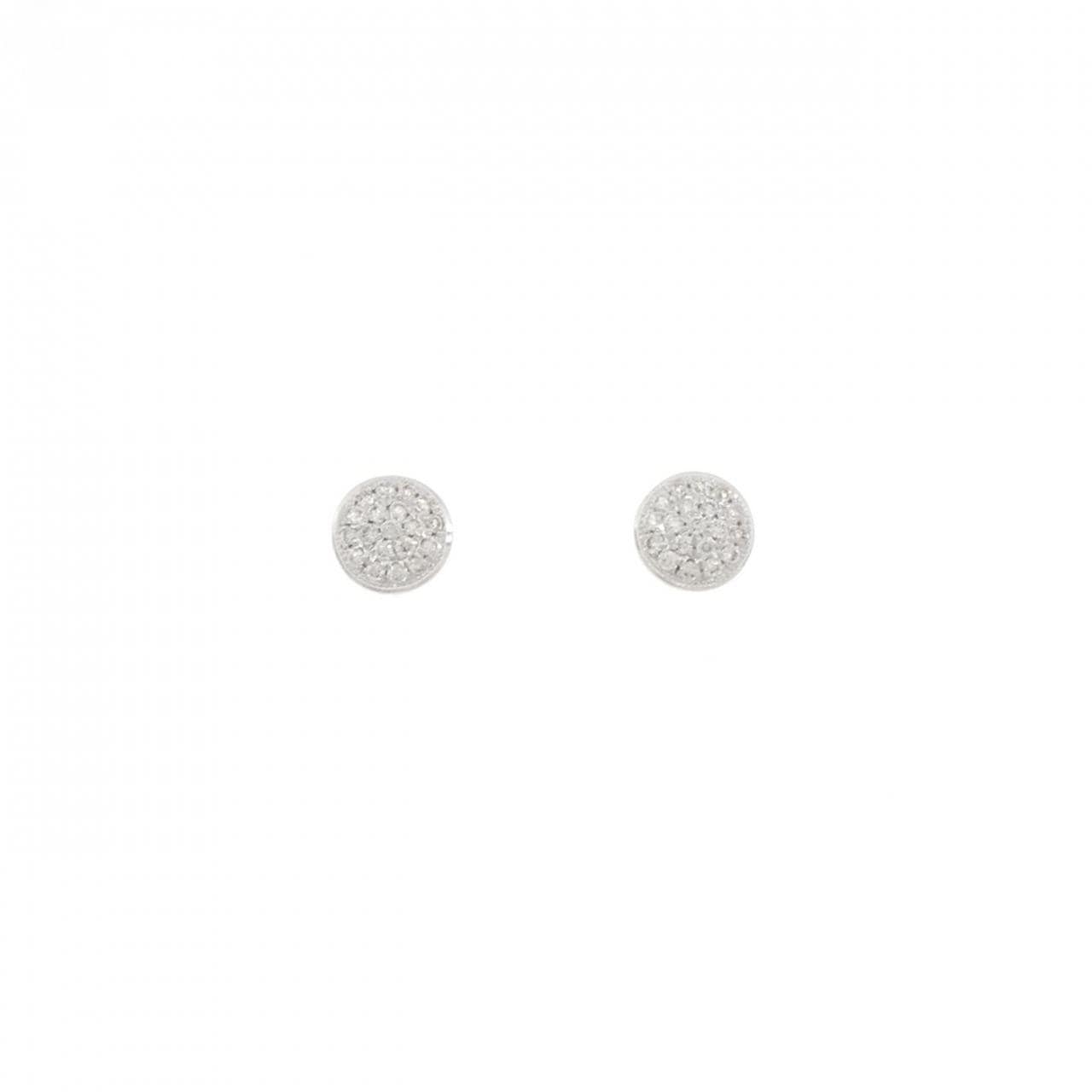 14KWG パヴェ ダイヤモンド ピアス 0.16CT