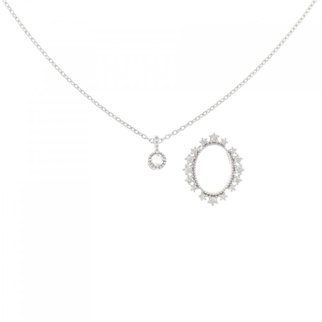 K18WG 2WAY ダイヤモンド ネックレス 0.04CT