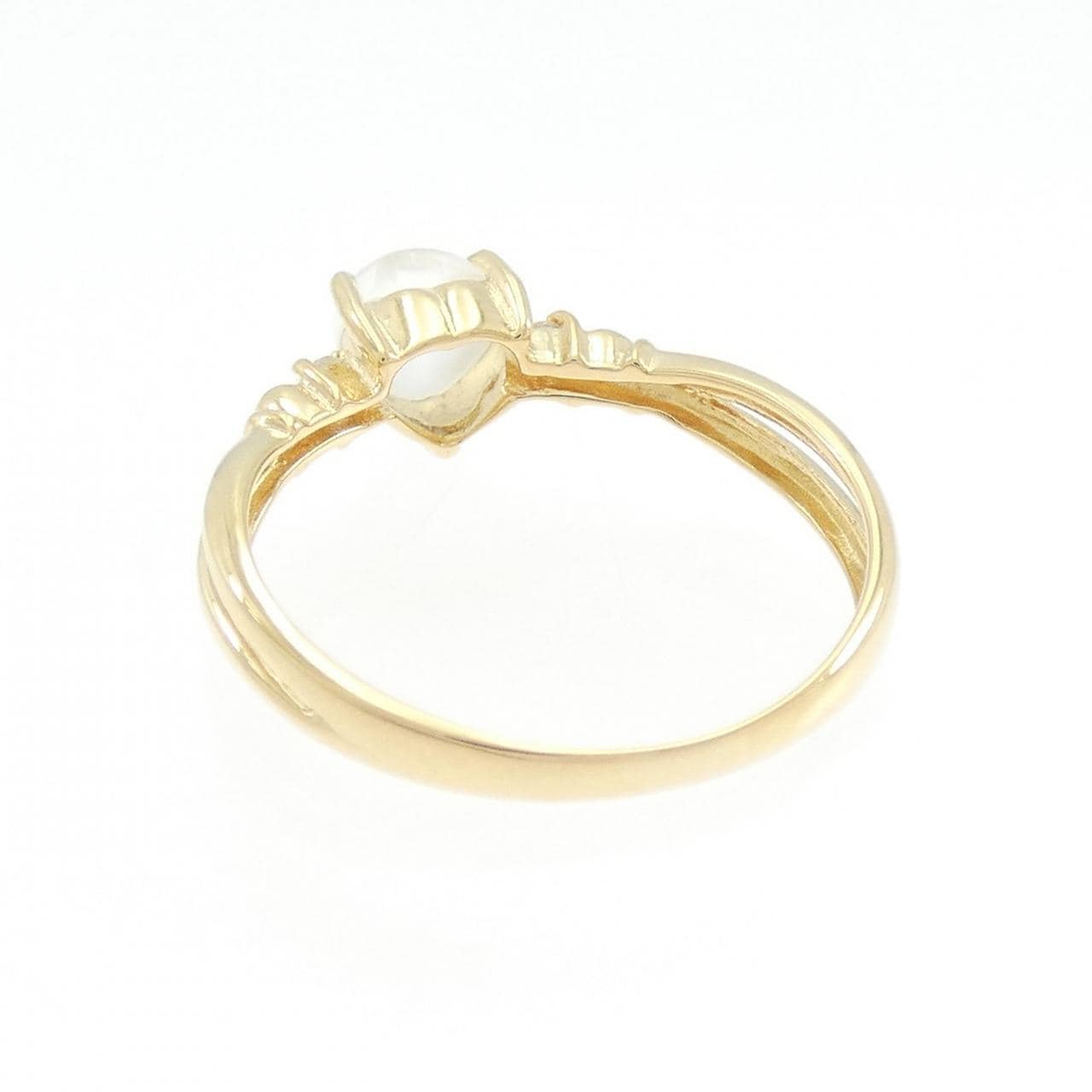 K18YG ハート ムーンストーン リング