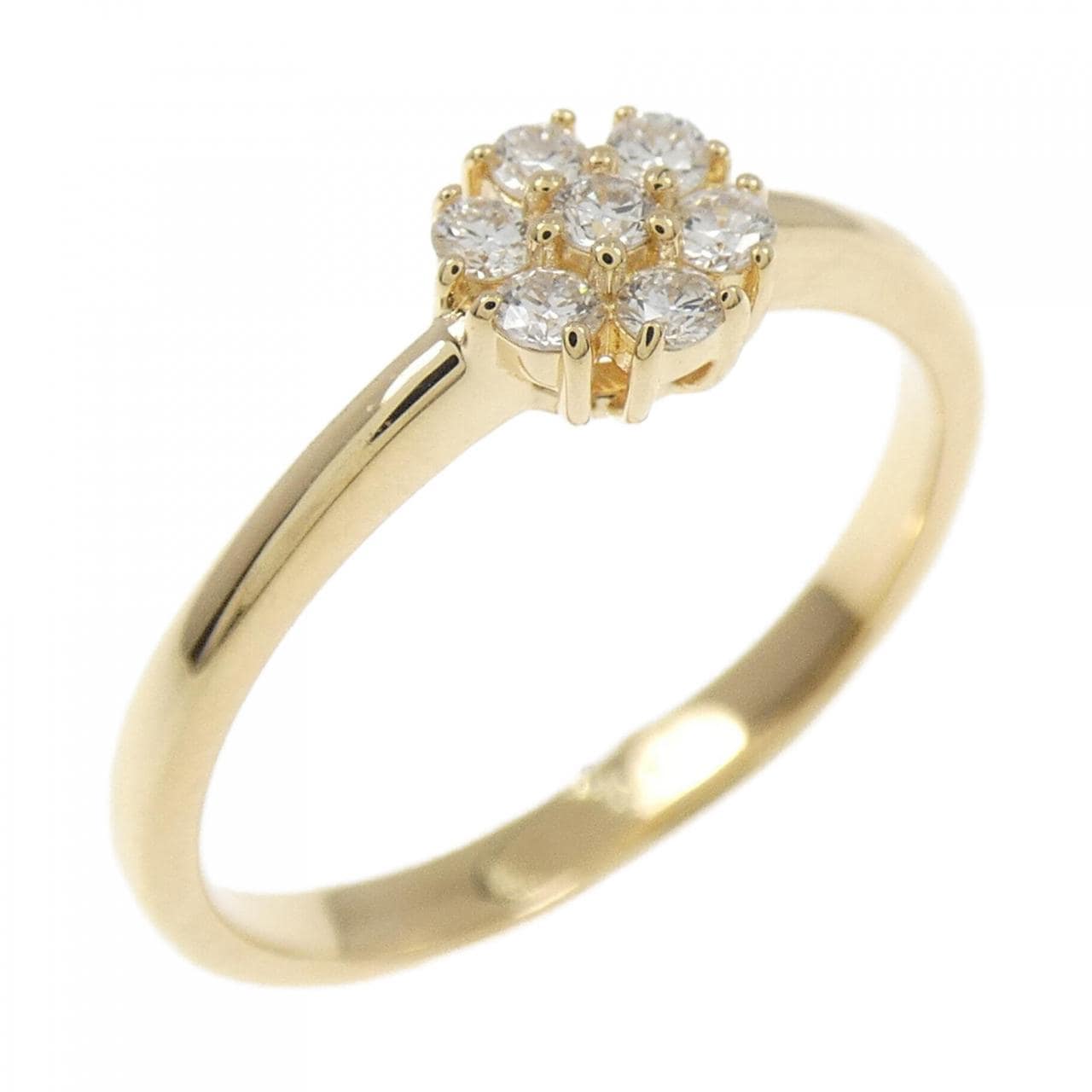 [Remake] K18YG Flower Diamond Ring 0.15CT