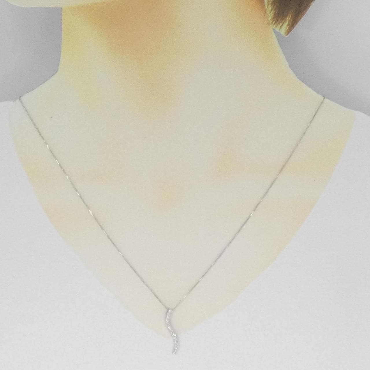 K18WG ダイヤモンド ネックレス 0.25CT