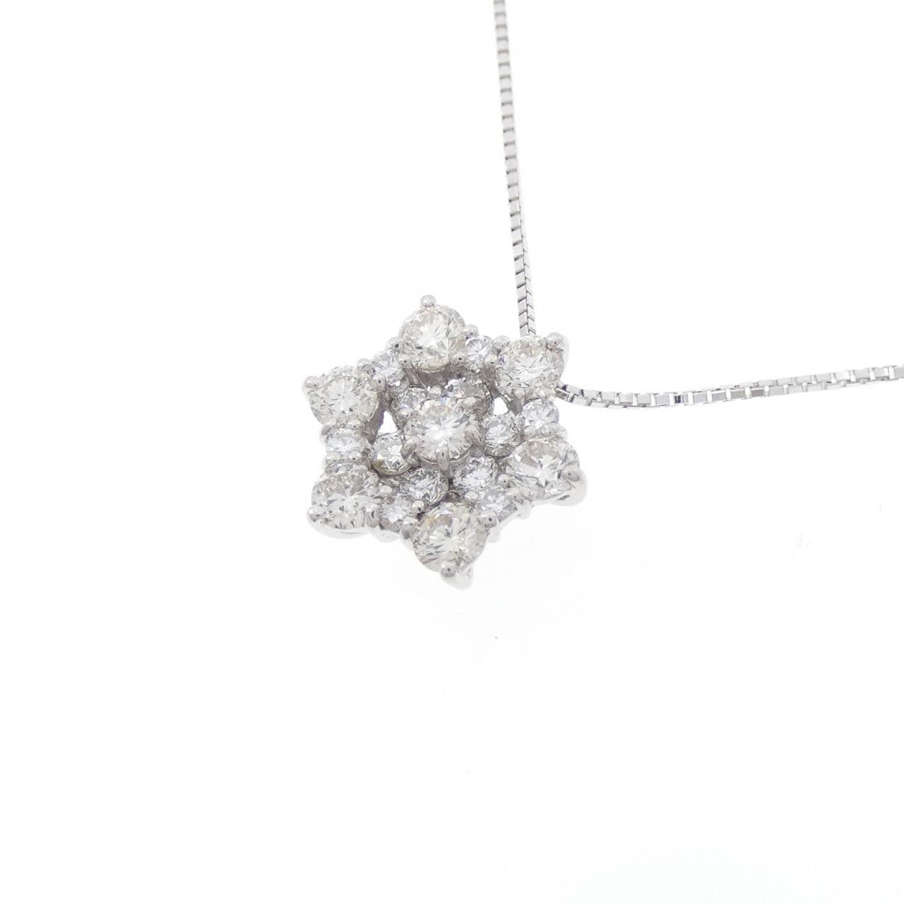 K18WG ダイヤモンド ネックレス 1.02CT