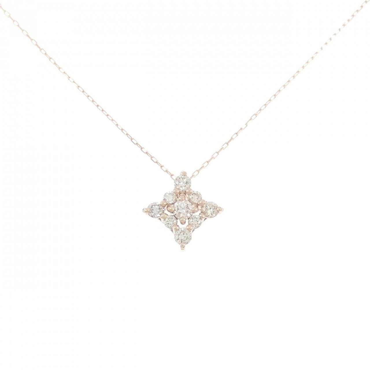 【新品】K10PG ダイヤモンド ネックレス 0.20CT
