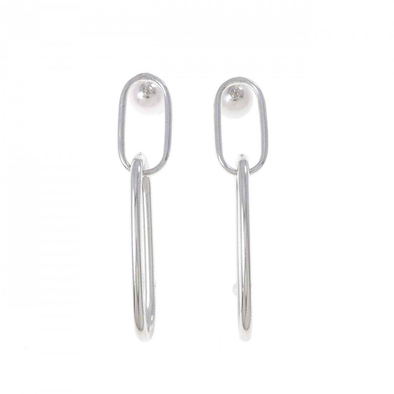 【新品】PT900/K18WG/PT850 アコヤパール ピアス 7.5mm