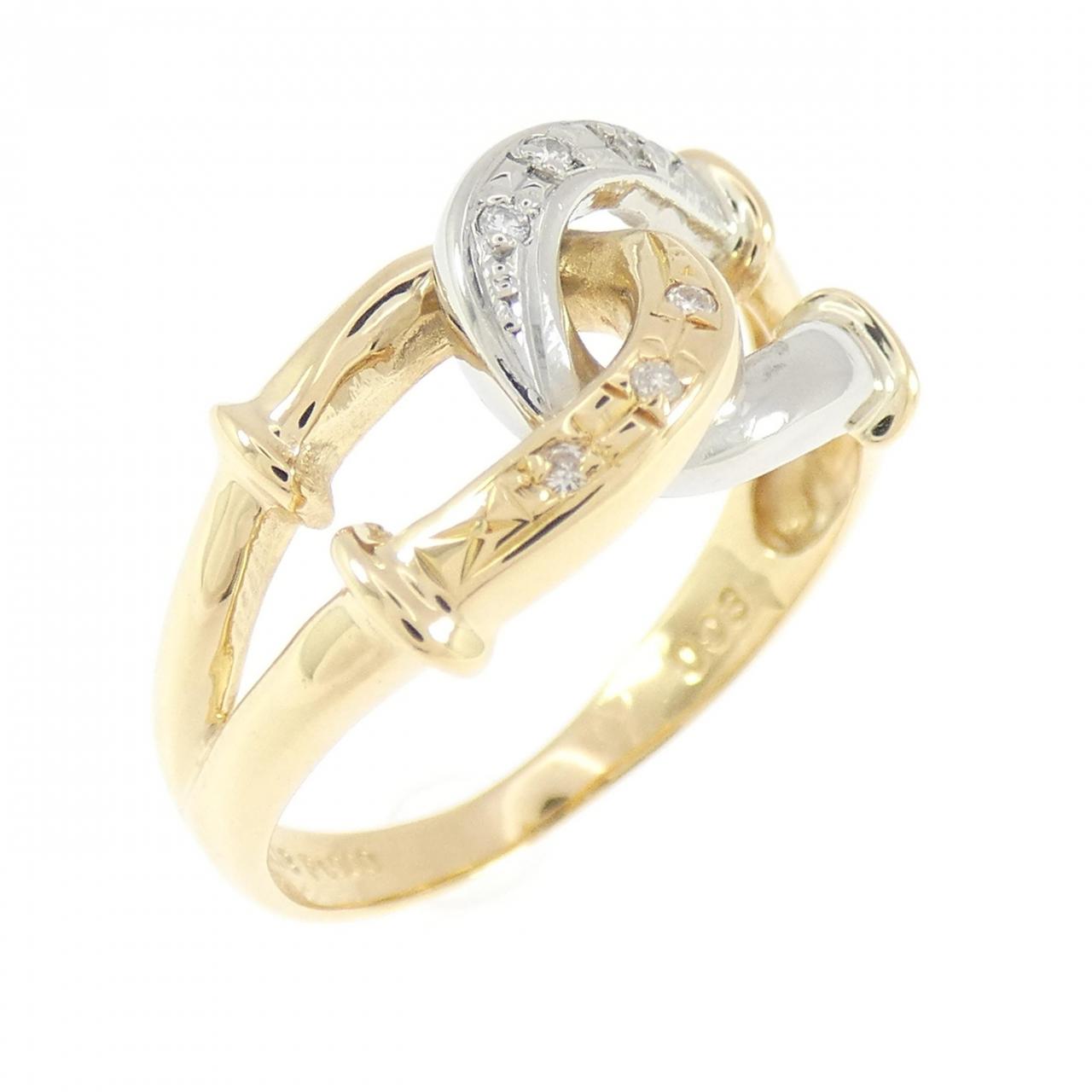 K18YG/PT900 ダイヤモンド リング 0.03CT