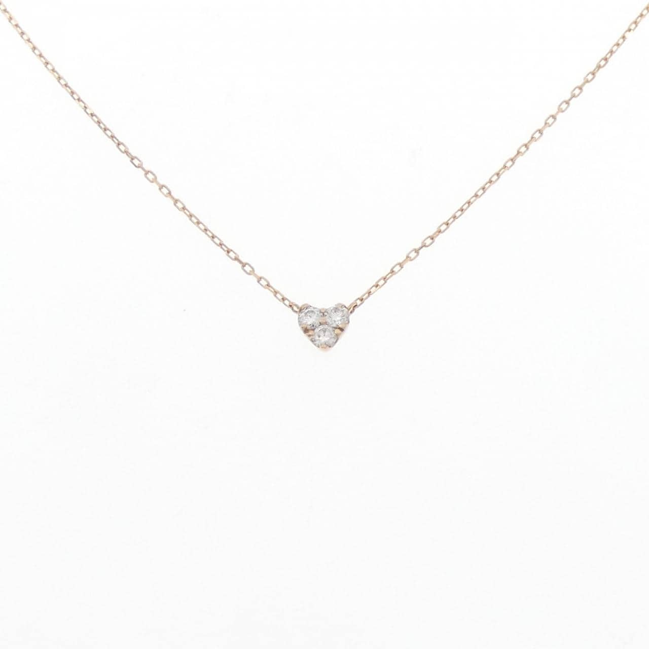 K18PG ハート ダイヤモンド ネックレス 0.11CT