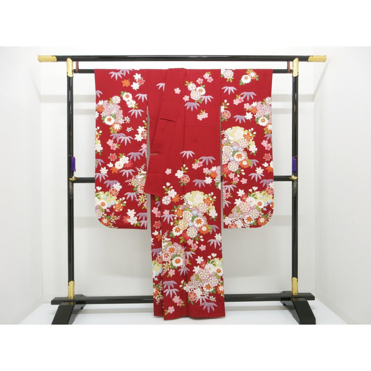 Furisode Yuzen gold painting processing Length S
