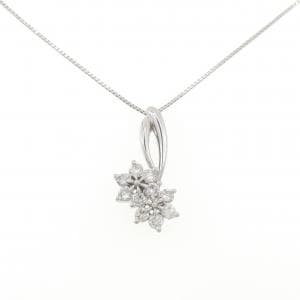 PT900/PT850 フラワー ダイヤモンド ネックレス 0.54CT