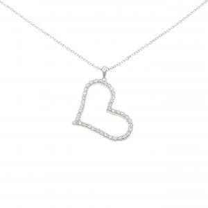 K18WG ハート ダイヤモンド ネックレス 2.00CT