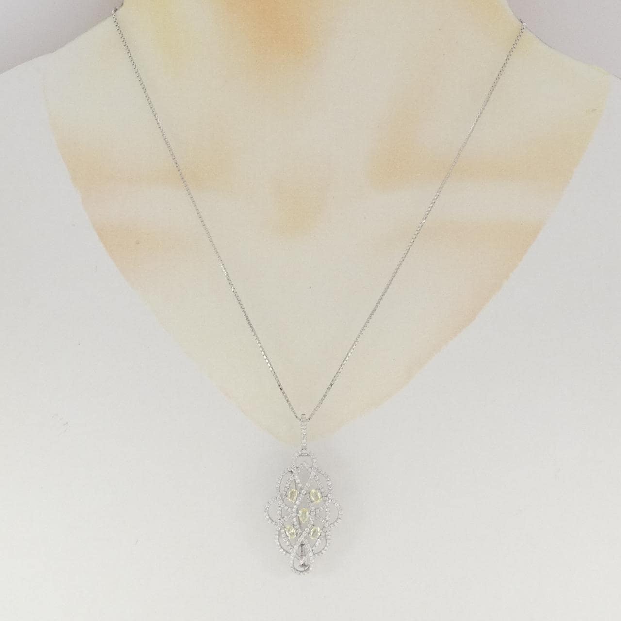 K18WG ダイヤモンド ネックレス 0.498CT