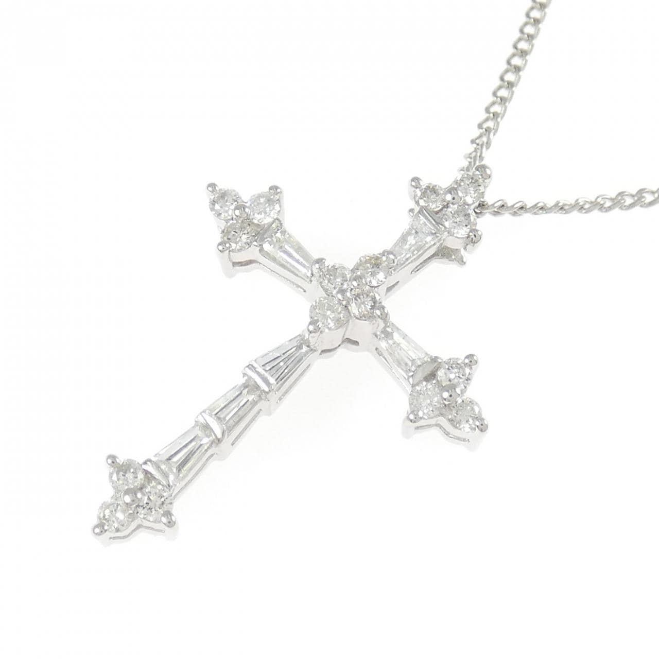 PT900/PT850 クロス ダイヤモンド ネックレス 0.50CT