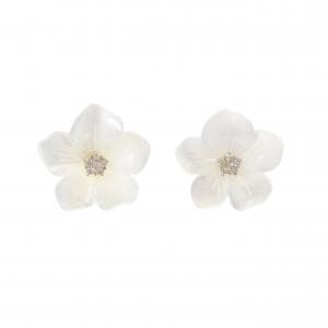 K18YG フラワー マザーオブパール ピアス