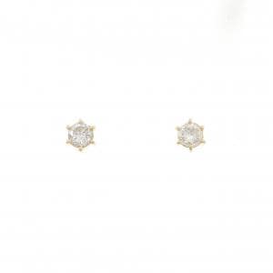 K18YG ソリティア ダイヤモンド ピアス 0.28CT