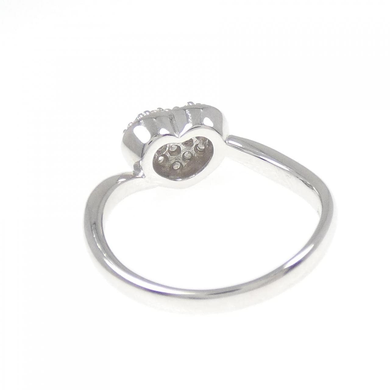 K18WG ハート パヴェ ダイヤモンド リング 0.22CT