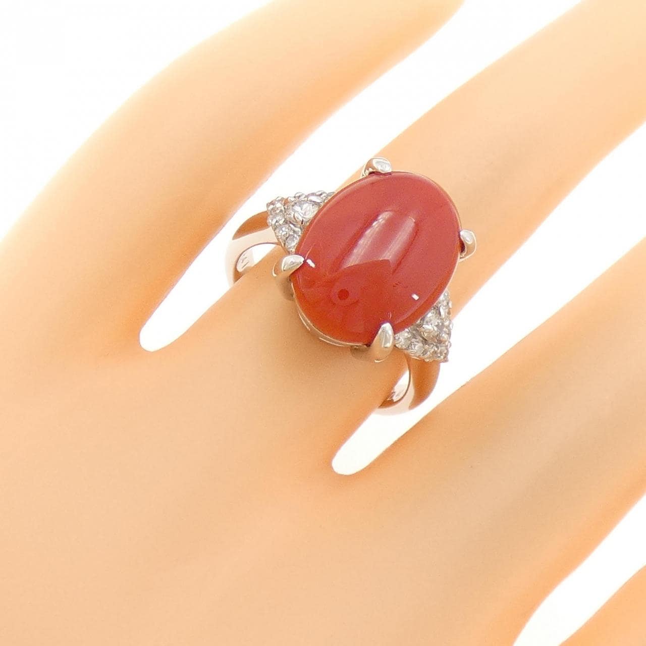 PT900 サンゴ リング 6.41CT