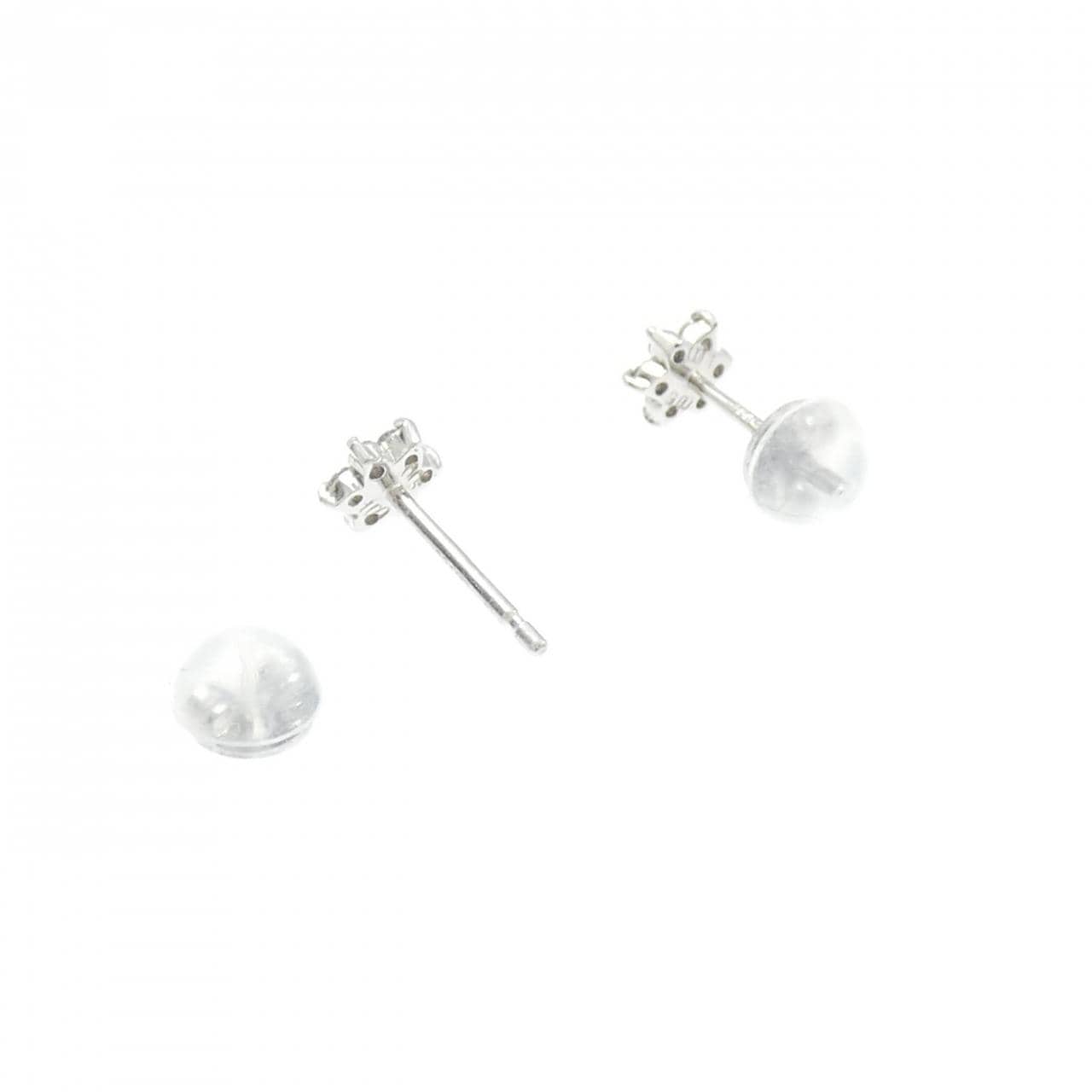 PT900 フラワー ピンクダイヤモンド ピアス 0.02CT