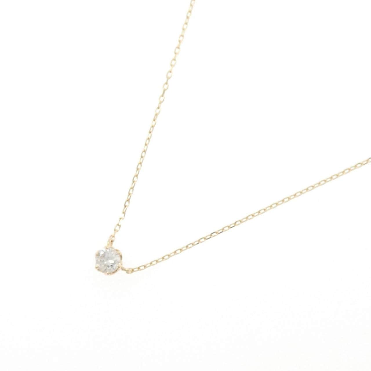 K10YG ソリティア ダイヤモンド ネックレス 0.09CT