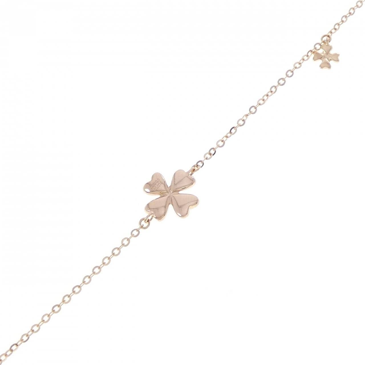 750PG クローバー ダイヤモンド ブレスレット 0.03CT