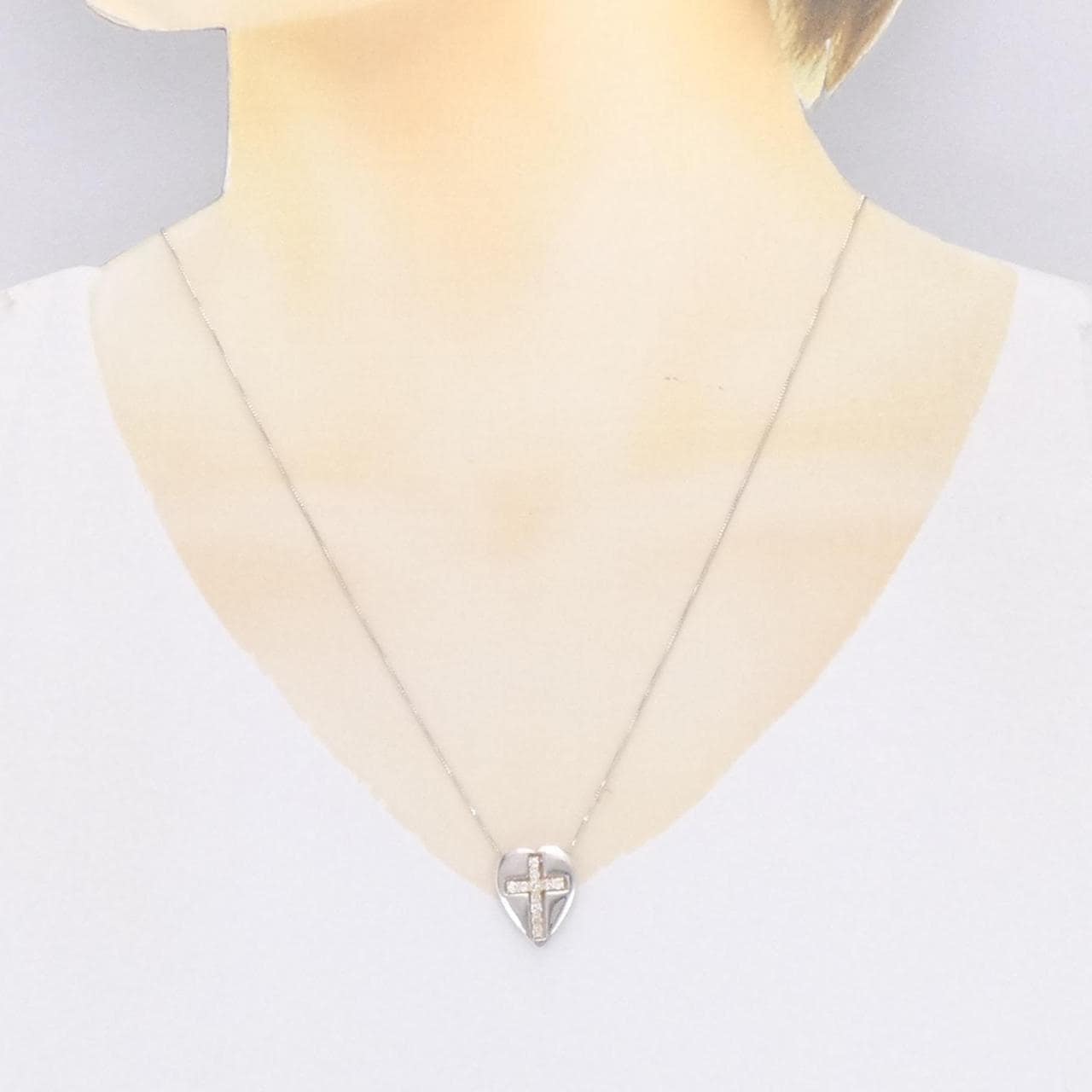 K18WG  ダイヤモンド ２way ペンダント ネックレス