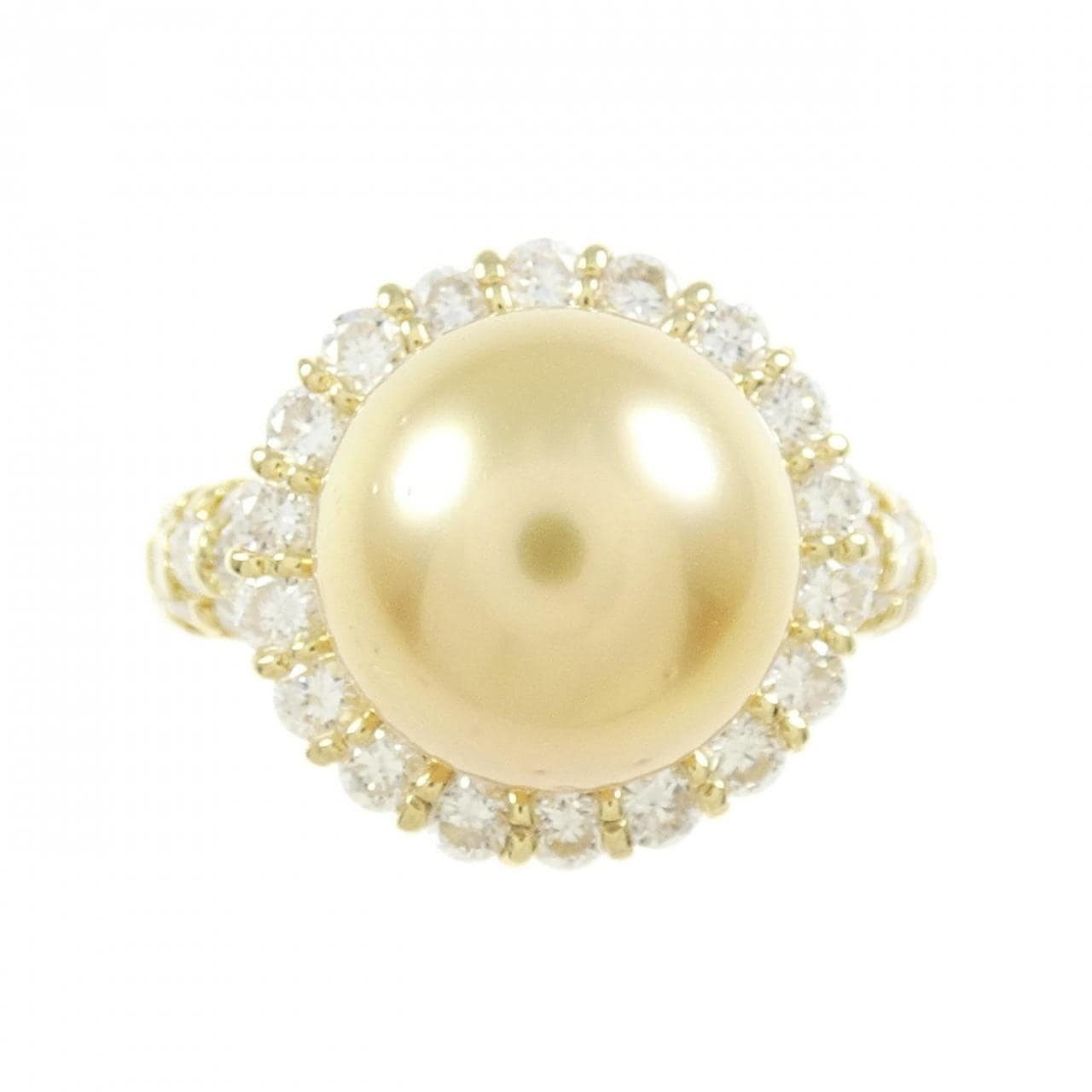 K18YG White Butterfly Pearl ring 10.5mm