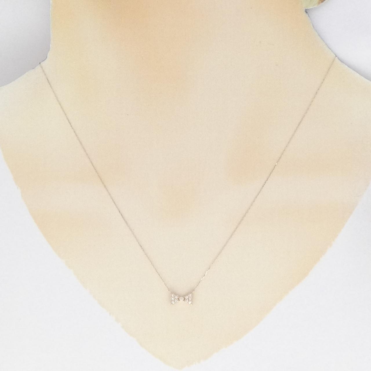 [BRAND NEW] K18PG Diamond necklace 0.10CT