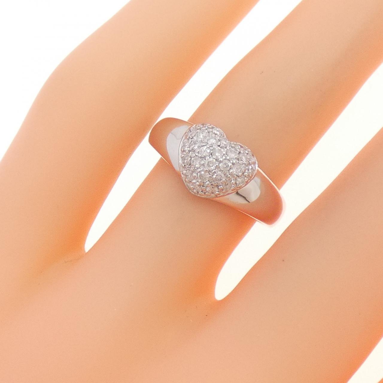 K18WG ハート ダイヤモンド リング 0.24CT