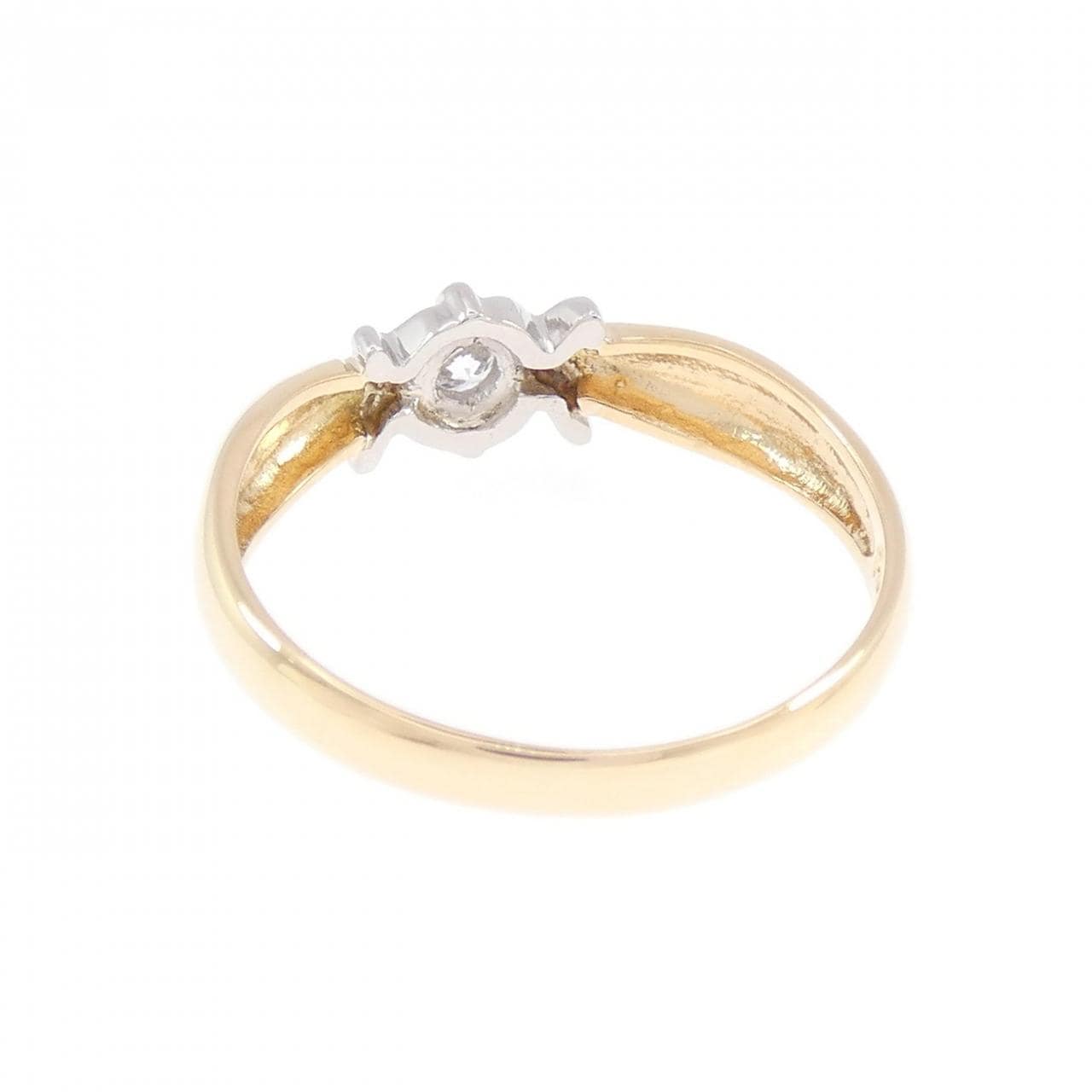 K18YG/PT900 ダイヤモンド リング 0.10CT